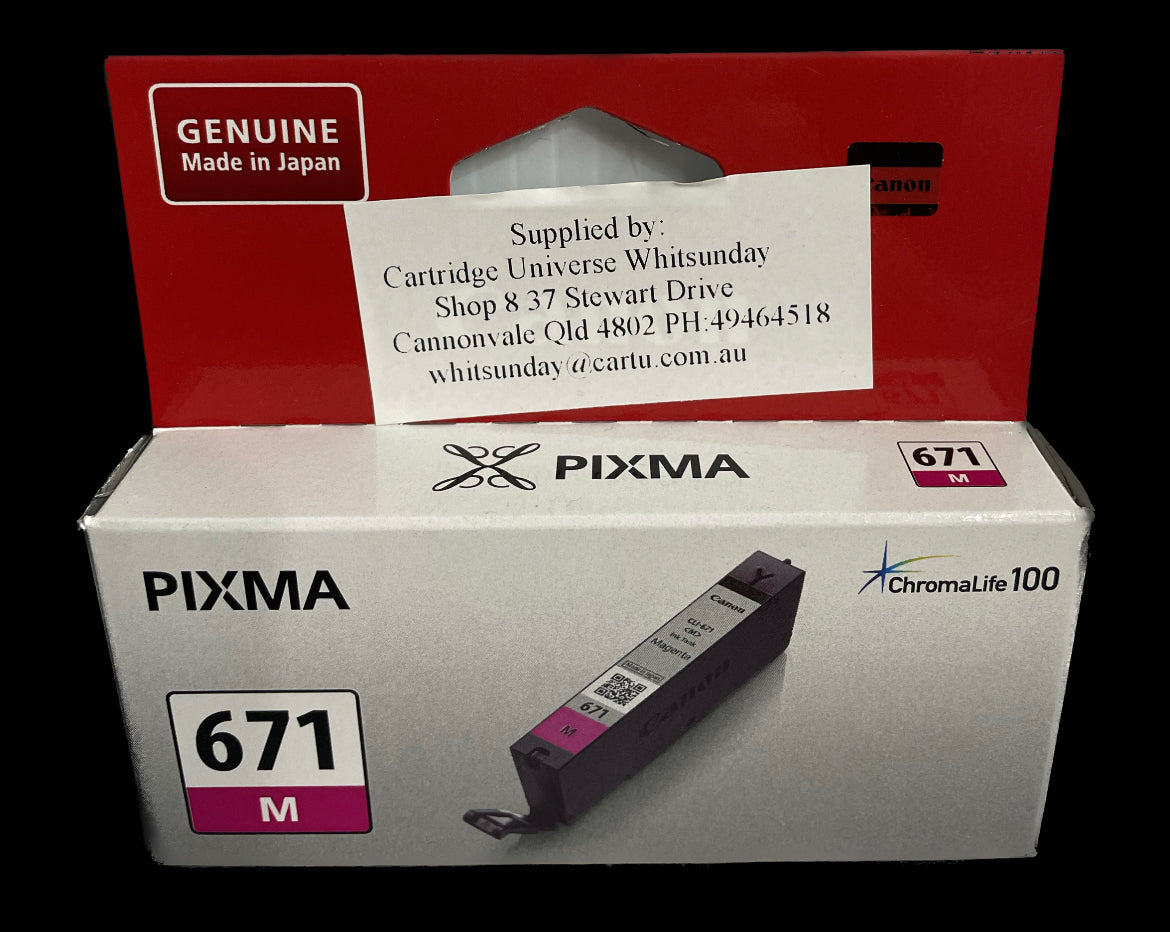 Canon CLI 671 Magenta Ink Cartridge (OEM) - Cartridge Universe Whitsundays