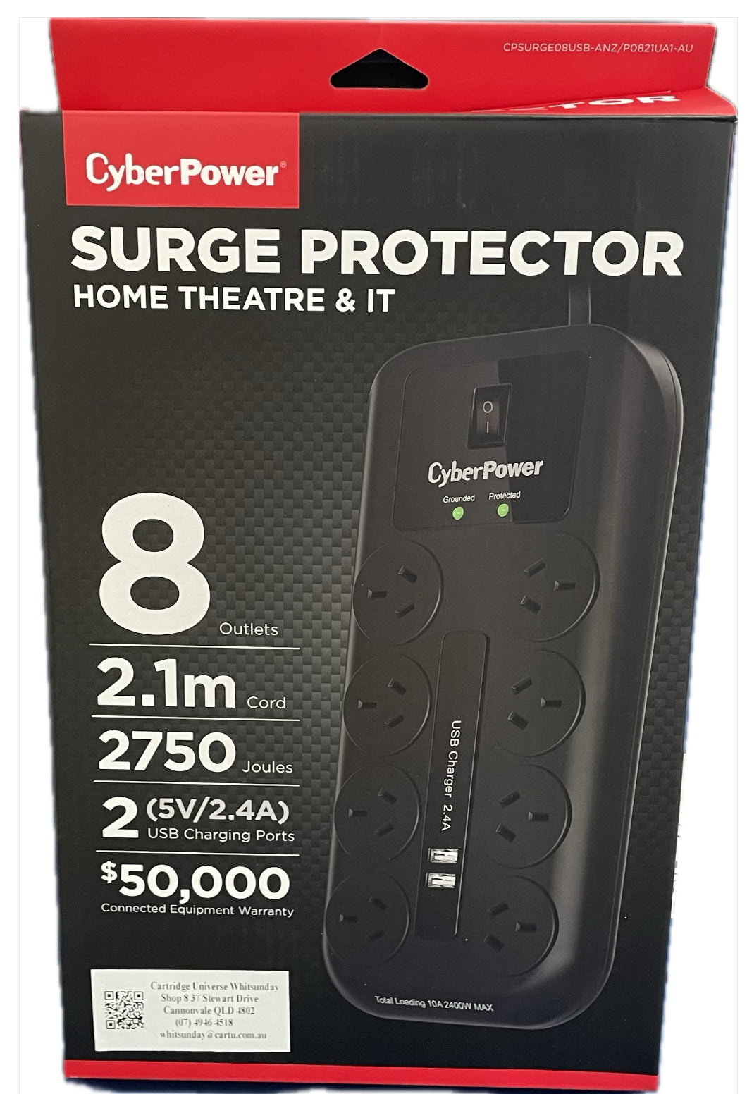 Cyber Power Surge Protector Power Board - Cartridge Universe Whitsundays