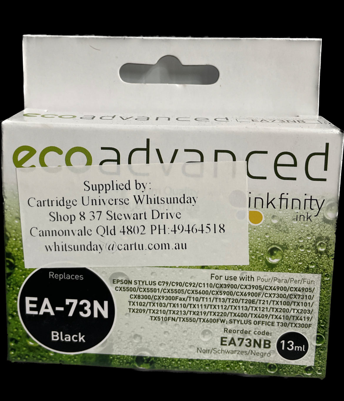 Eco Advanced Compatible Epson 73 Black Ink Cartridge - Cartridge Universe Whitsundays