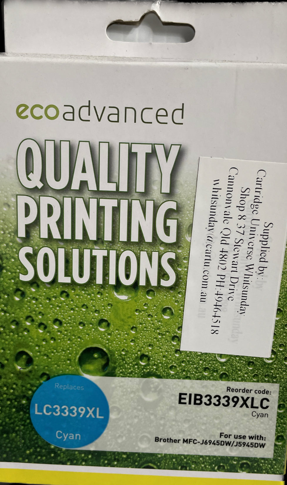Eco Advanced Compatible Brother LC 3339 XL Cyan Ink Cartridge - Cartridge Universe Whitsundays
