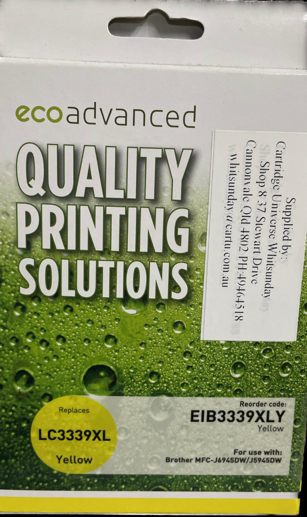 Eco Advanced Compatible Brother LC 3339 XL Yellow Ink Cartridge - Cartridge Universe Whitsundays