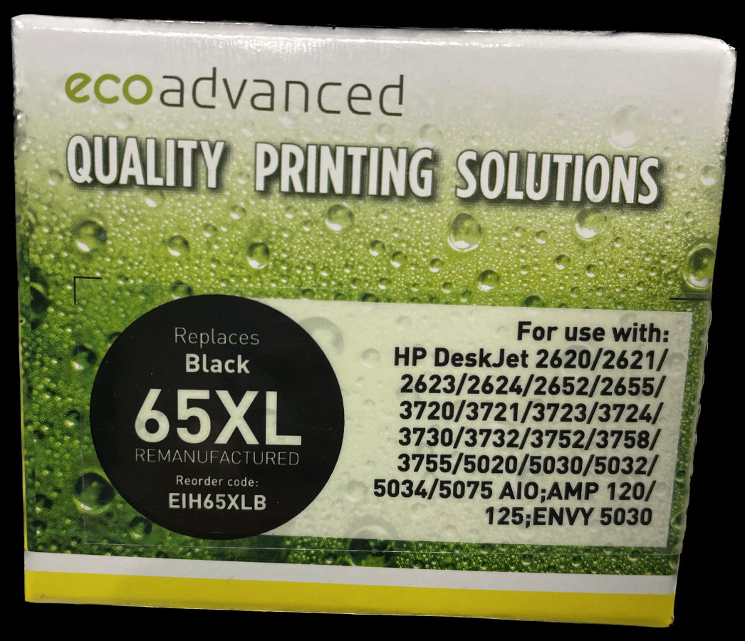 Eco Advanced Remanufactured HP 65 XL Black Ink Cartridge - Cartridge Universe Whitsundays