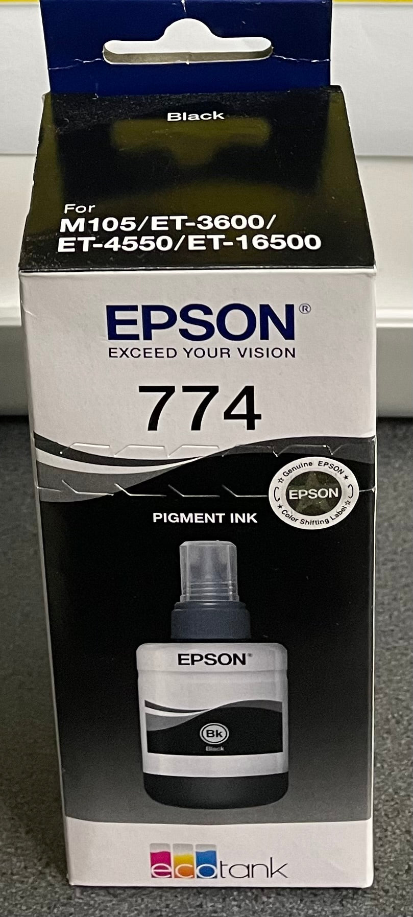 Epson OEM T774 Black Eco Tank Bottle - Cartridge Universe Whitsundays