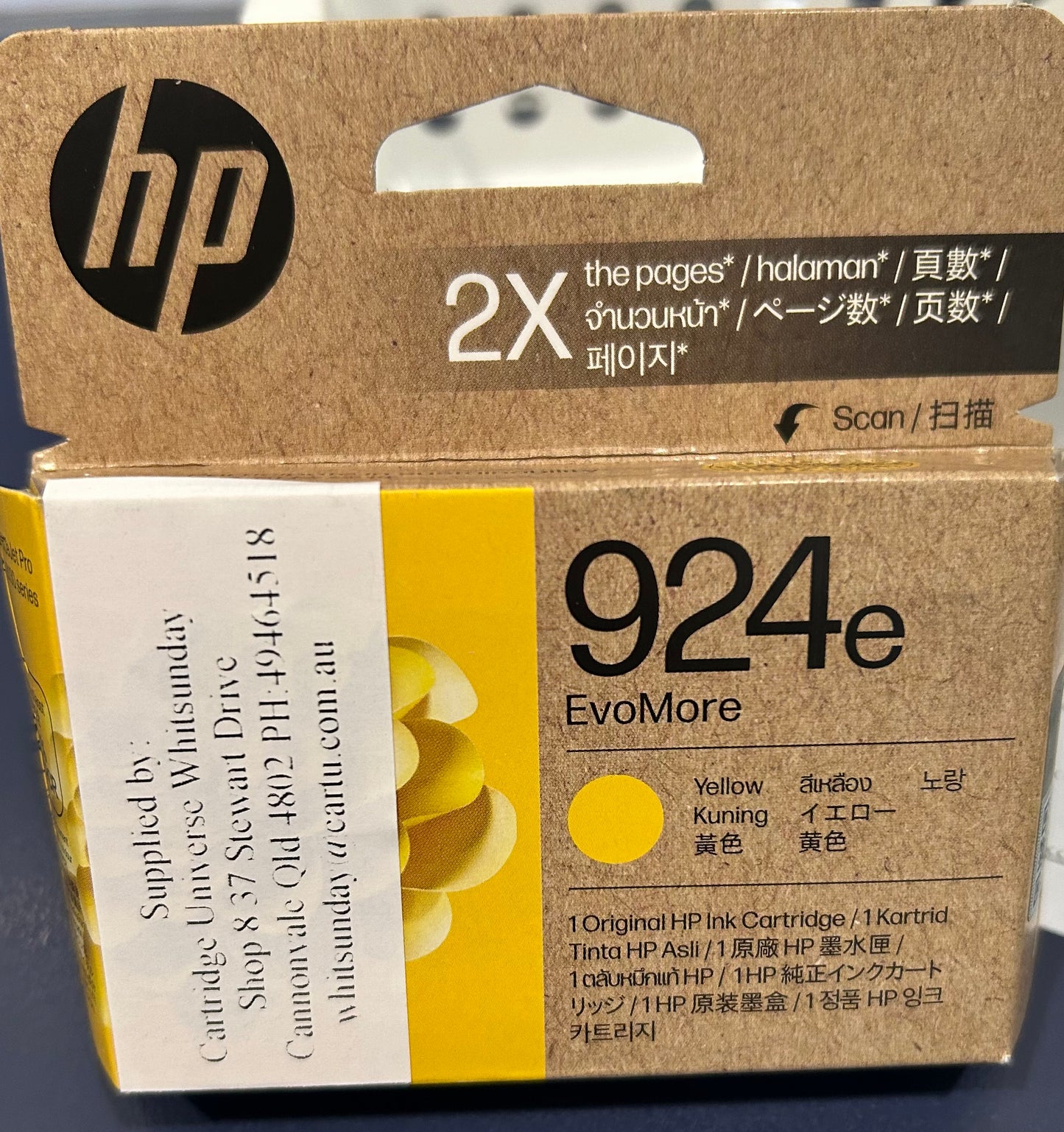 HP 924e YELLOW high yield Ink cartridge (OEM) - Cartridge Universe Whitsundays