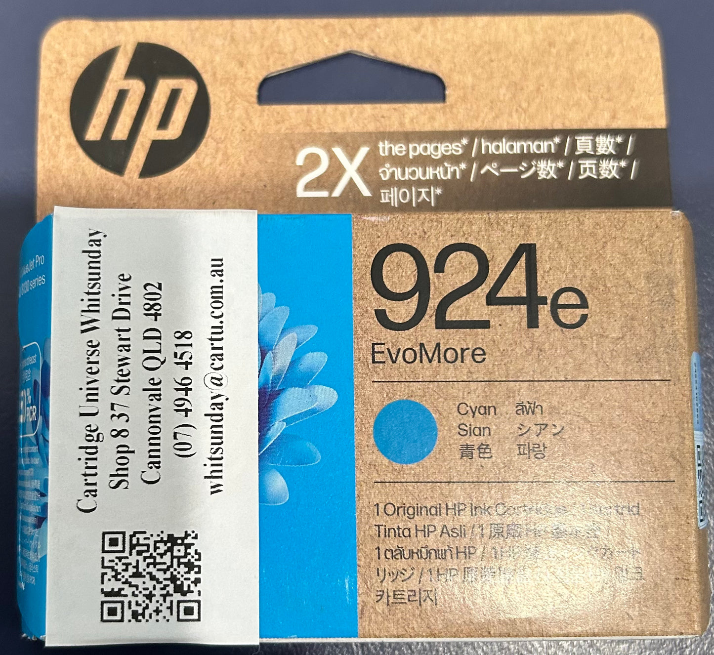 HP 924e CYAN high yield Ink cartridge (OEM) - Cartridge Universe Whitsundays