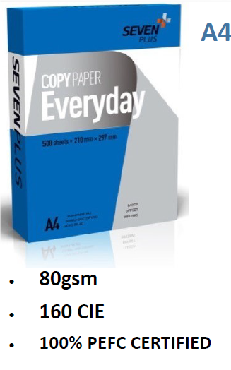 SEVEN PLUS A4 Copy Paper- ream - Cartridge Universe Whitsundays