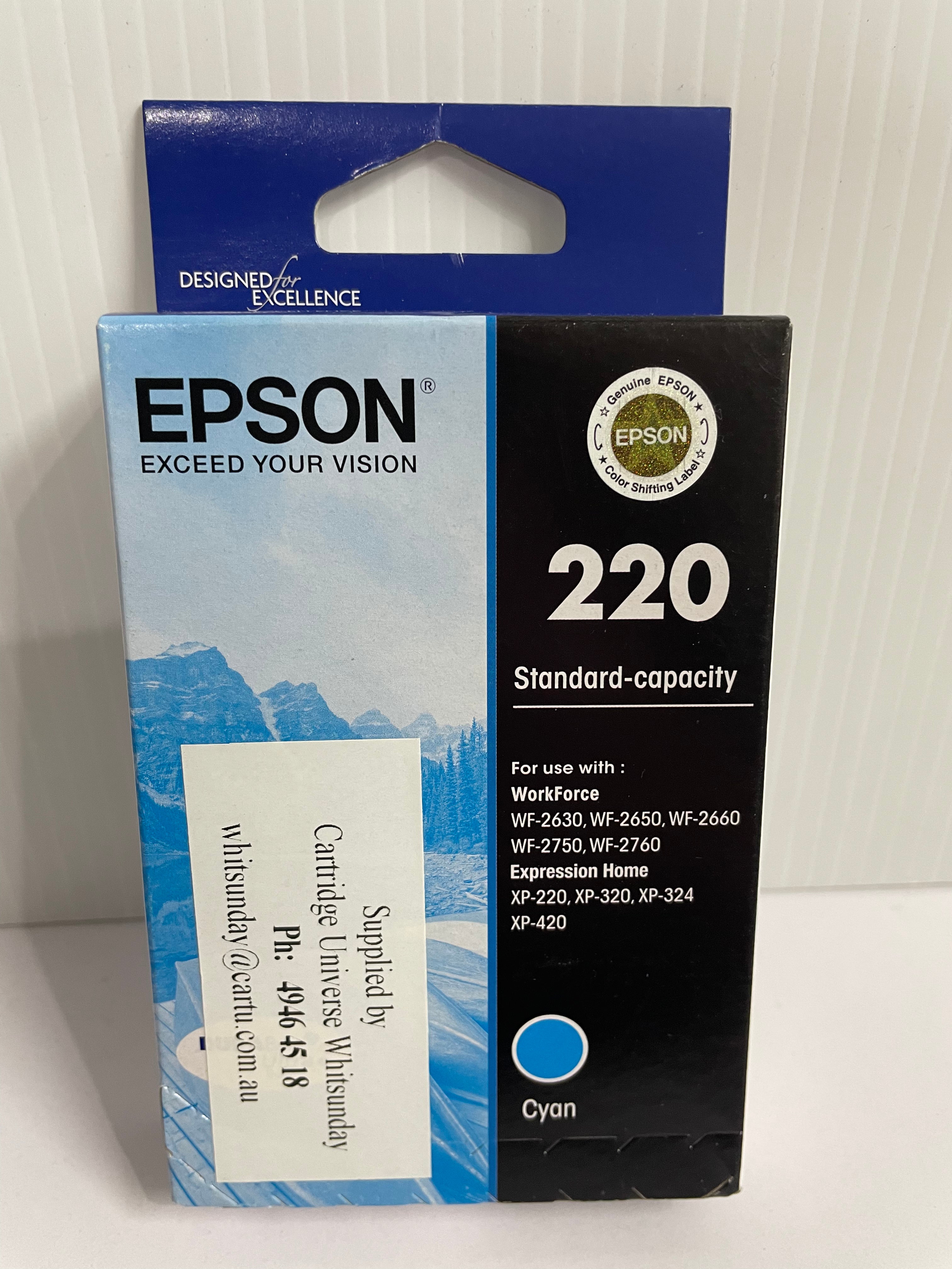 Epson 220 Cyan Oem Ink Cartridge Cartridge Universe Whitsundays 3965