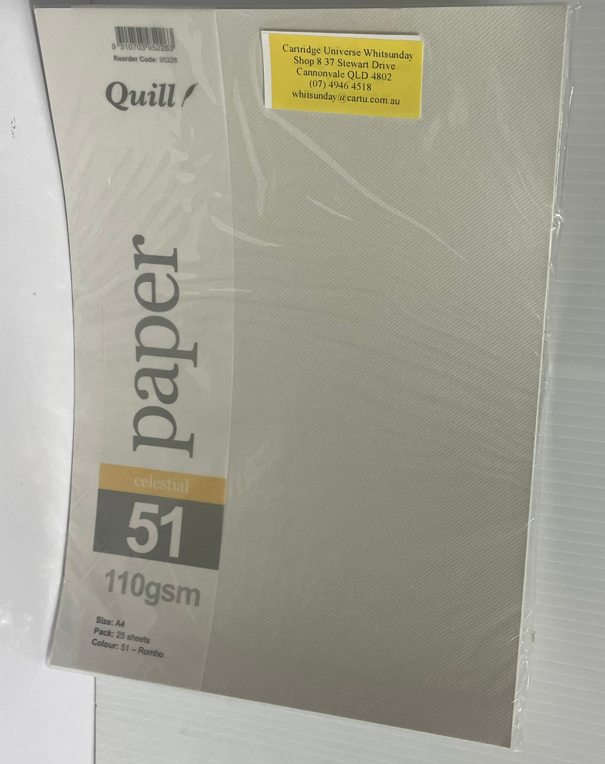 110 gsm Quill No 51 "Rombo" A4 Paper -25 sheets - Cartridge Universe Whitsundays
