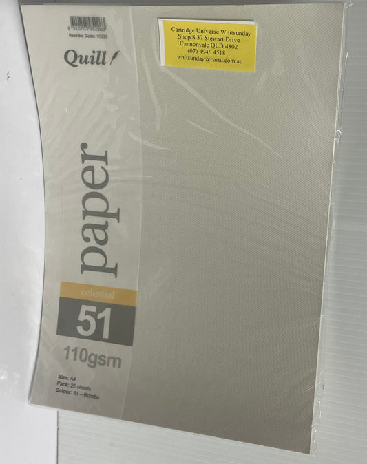 110 gsm Quill No 51 "Rombo" A4 Paper -25 sheets - Cartridge Universe Whitsundays