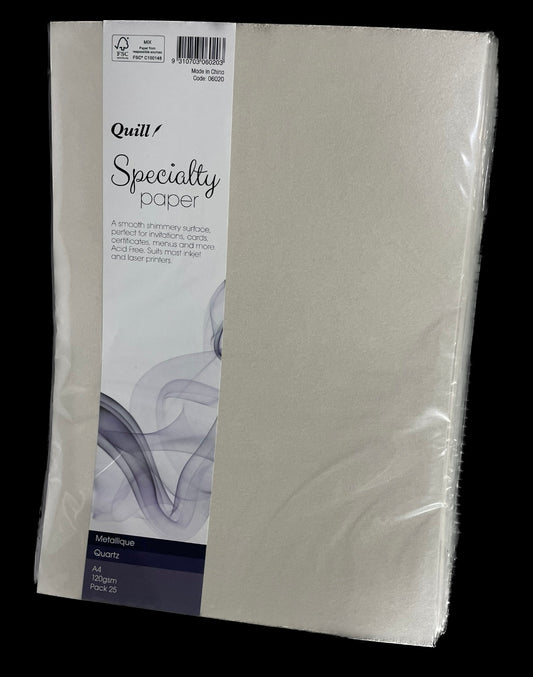 Paper 120 gsm Quill A4 25 sheets - Metallique Quartz - Cartridge Universe Whitsundays