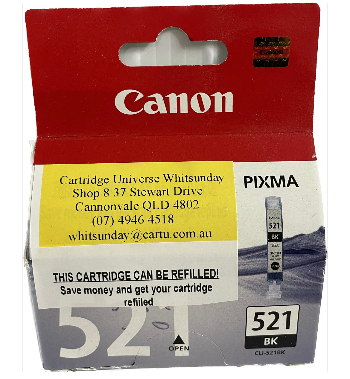 Canon OEM CLI 521 Photo Black Ink Cartridge - Cartridge Universe Whitsundays