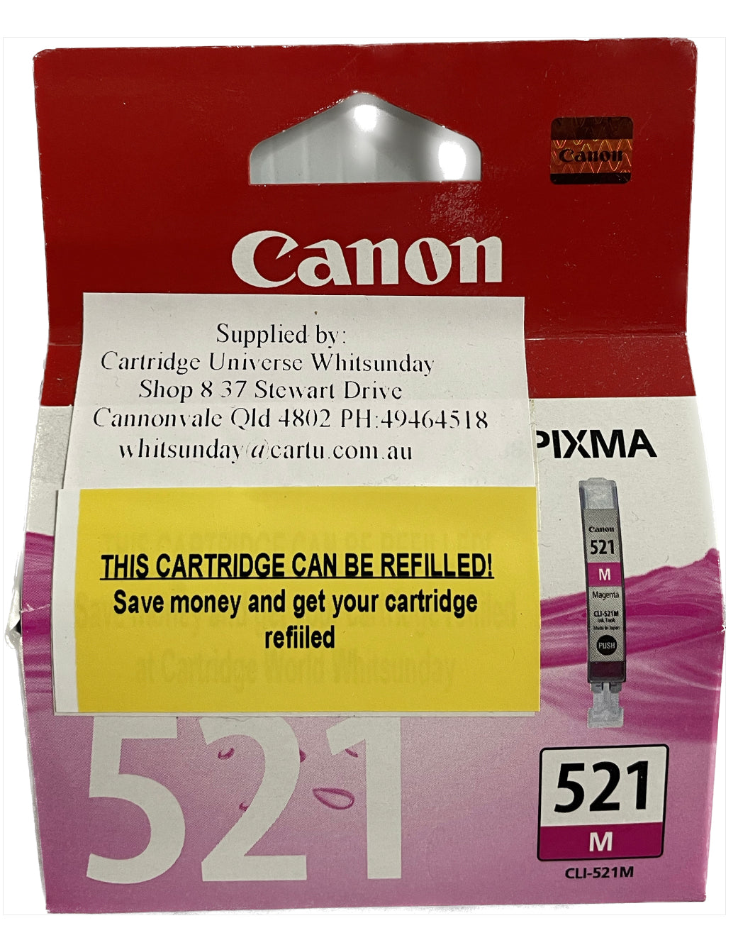 Canon OEM CLI 521 Magenta Ink Cartridge - Cartridge Universe Whitsundays