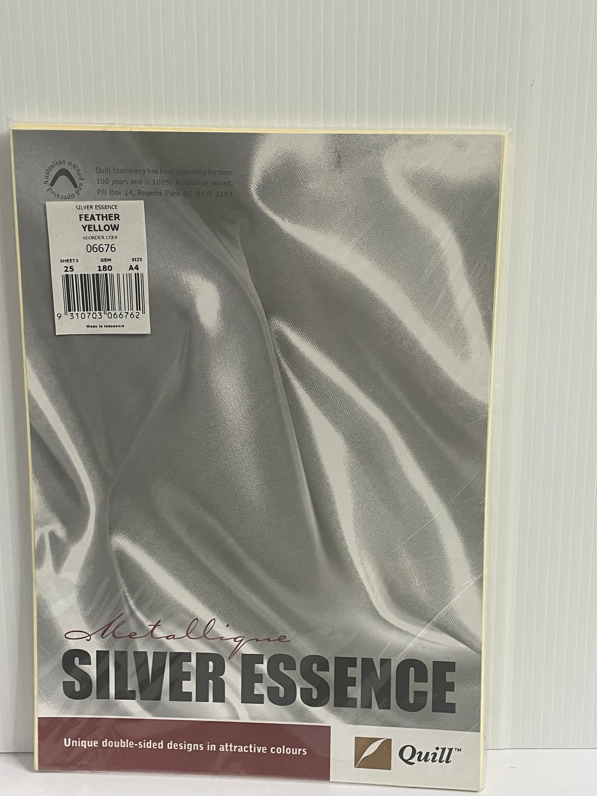 Paper 180 gsm Quill A4 25 sheets - Silver Essence "Feather Yellow" - Cartridge Universe Whitsundays