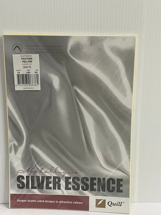Paper 180 gsm Quill A4 25 sheets - Silver Essence "Feather Yellow" - Cartridge Universe Whitsundays