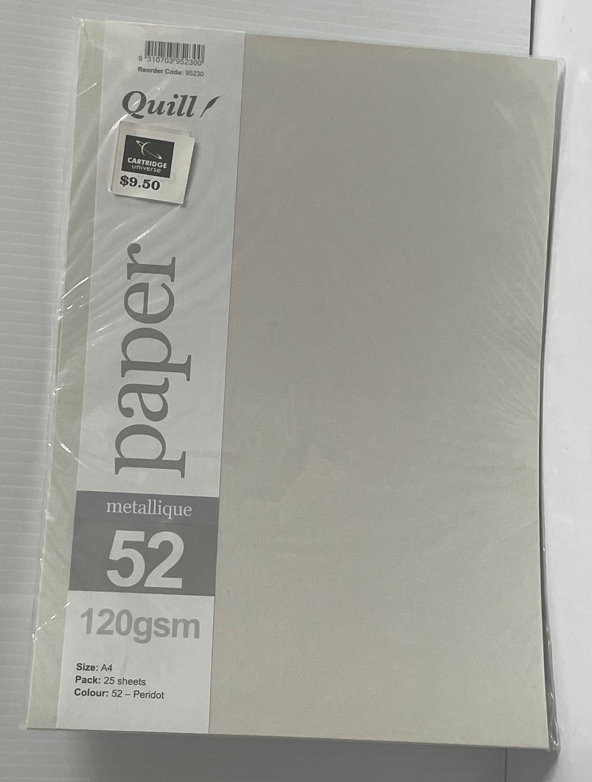 Quill A4 Paper Metallique No 52 "Peridot"- 25 sheets - Cartridge Universe Whitsundays