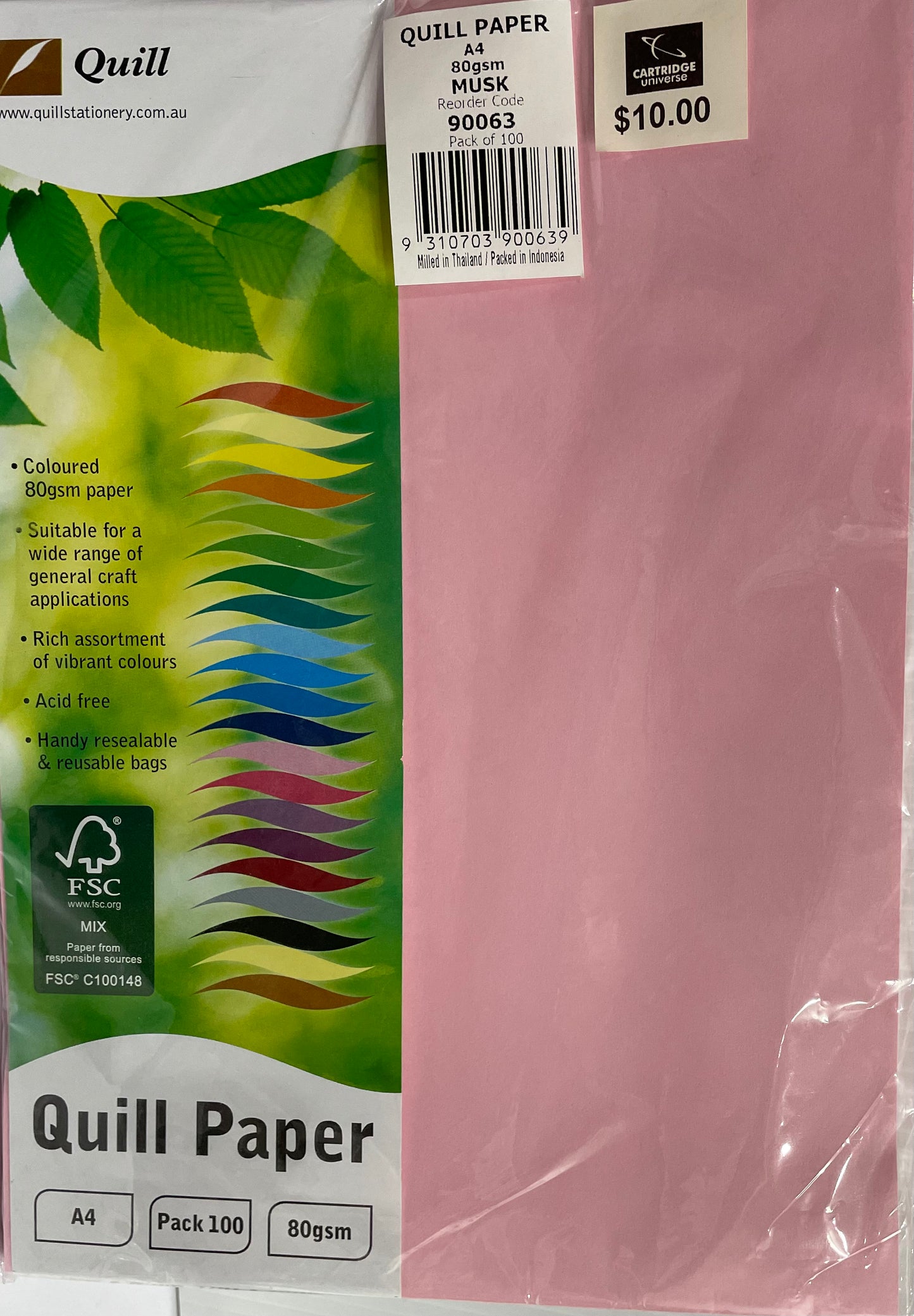 Quill A4 Paper 80gsm "Musk" Paper 100 Pages - Cartridge Universe Whitsundays