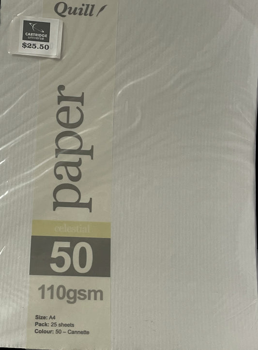 110 gsm Quill No 50 "Cannette" A4 Paper -25 sheets - Cartridge Universe Whitsundays
