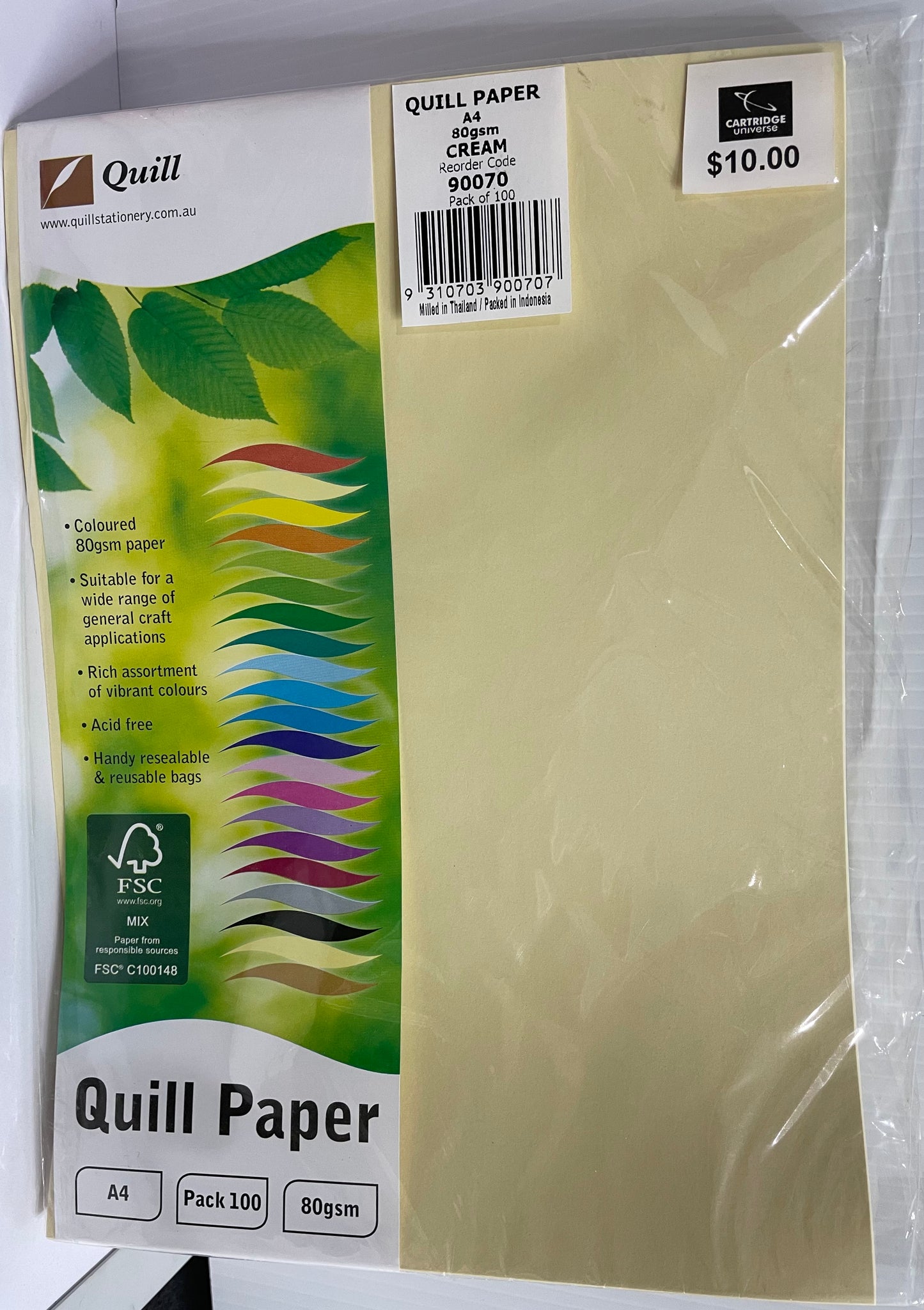 Quill A4 Paper 80gsm "Cream" Paper 100 Pages - Cartridge Universe Whitsundays