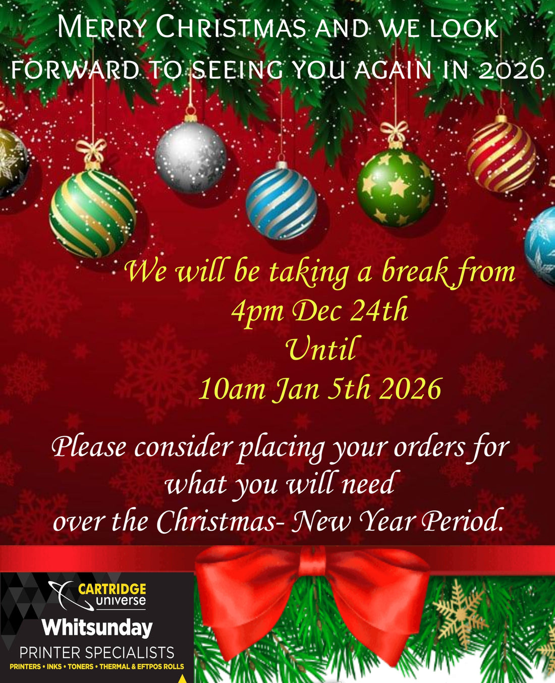 Christmas- New Year Break