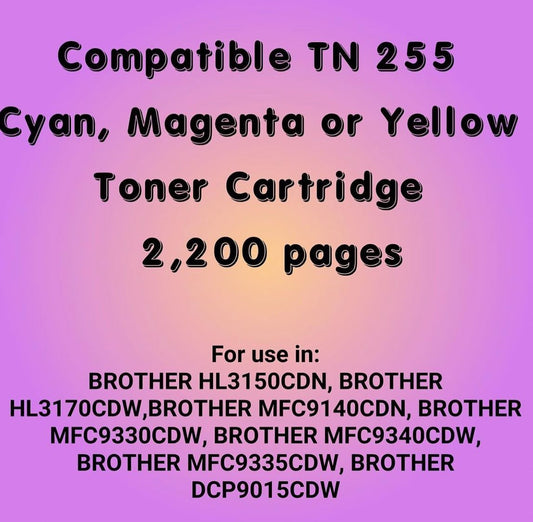 Compatible Brother TN 255 Magenta Toner