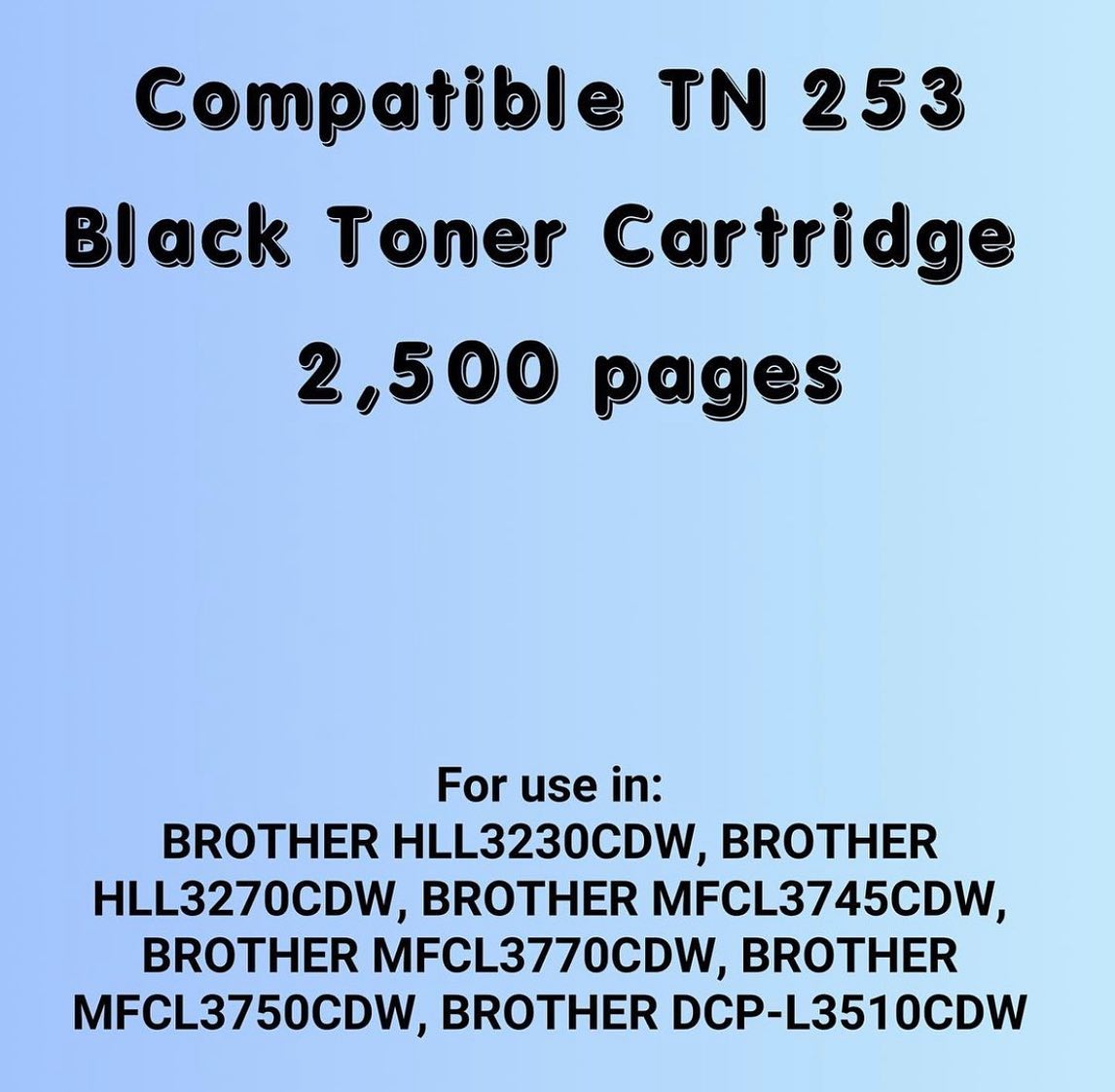 Brother White Box TN 253 Black Toner (Compatible)