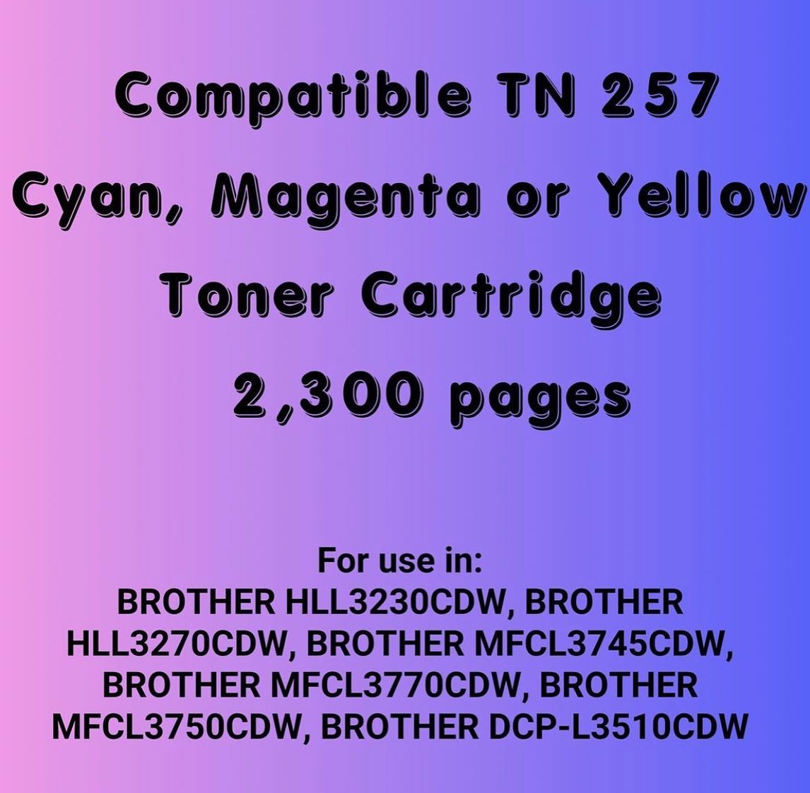 Brother White Box TN 257 Cyan Toner (Compatible)