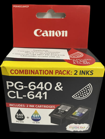 Canon OEM PG 640 Black and CLI 641 Tri Colour Ink Cartridge Twin Pack