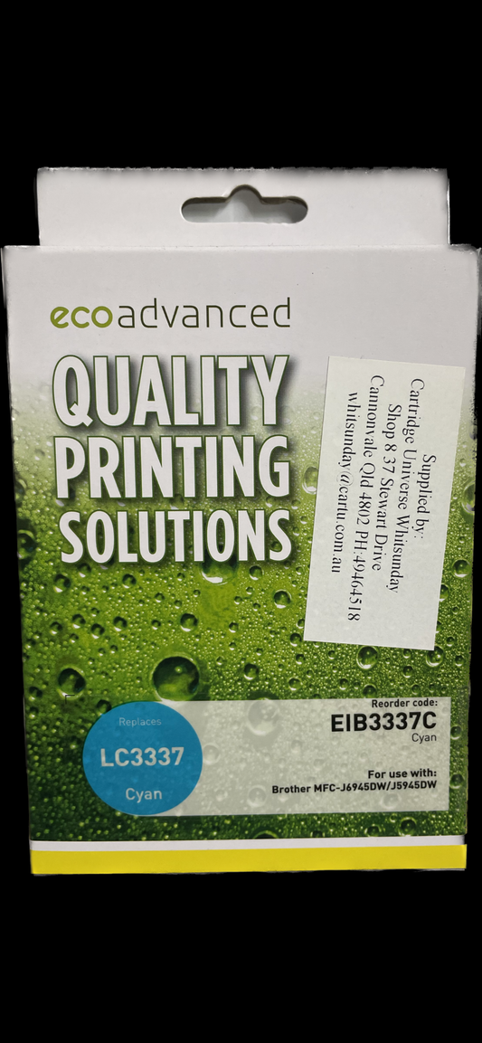 Eco Advanced Compatible Brother LC 3337 Cyan Ink Cartridge