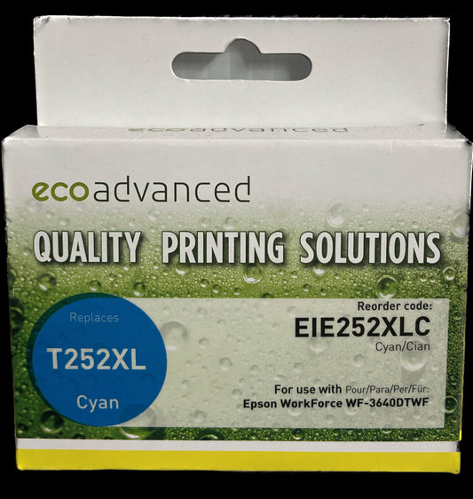 Eco Advanced Epson 252XL Cyan Compatible Ink Cartridge