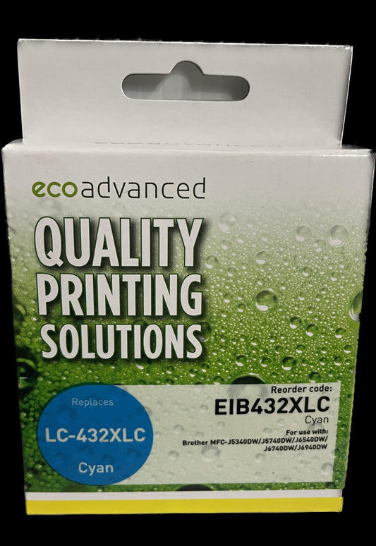 Eco Advanced Compatible Brother 432XL Cyan Ink Cartridge