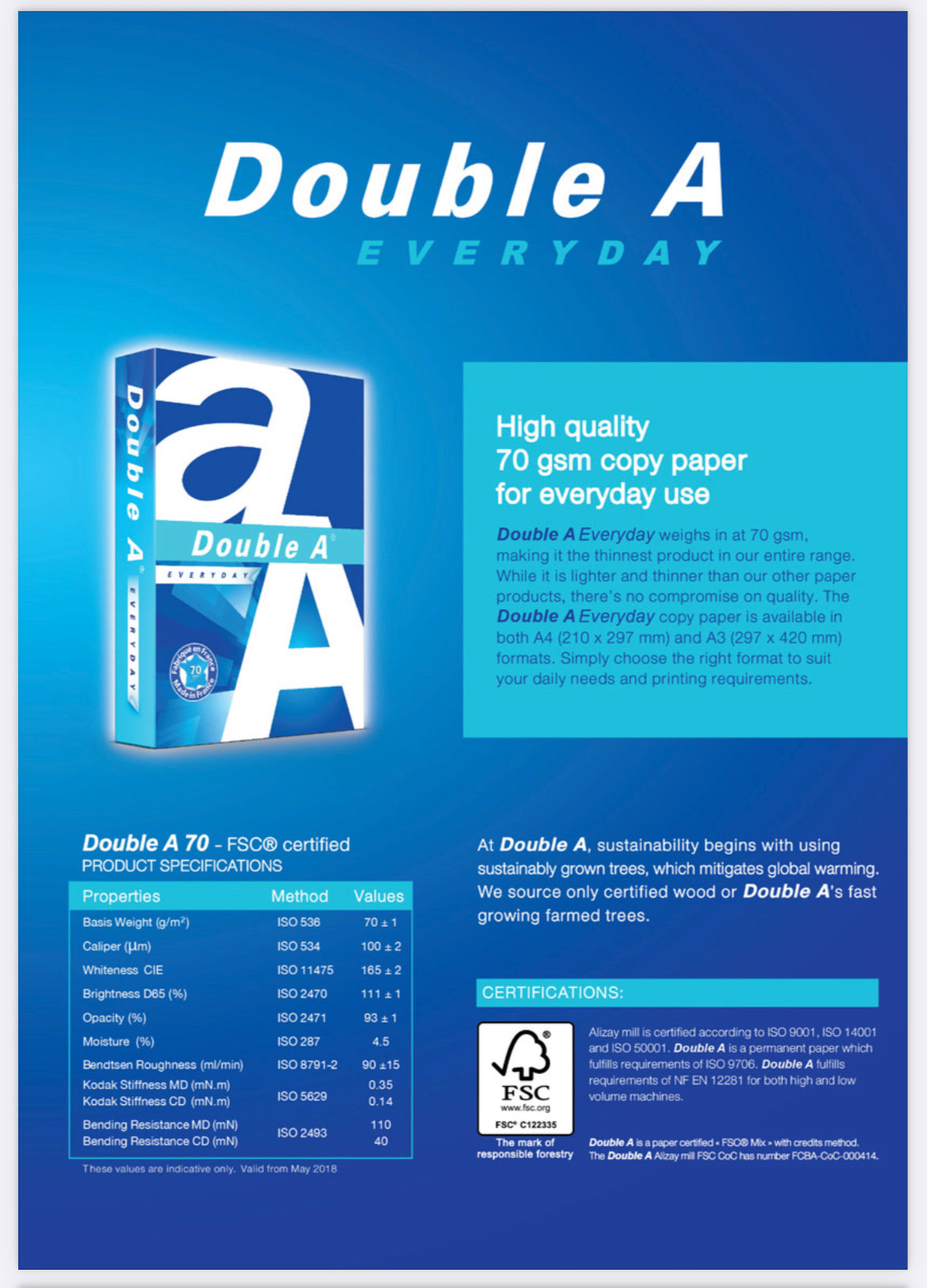 Double A Copy Paper- Box