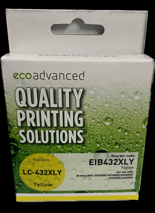 Eco Advanced Compatible Brother 432XL Yellow Ink Cartridge