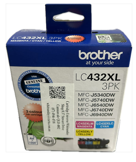 Brother 432XL C,M,Y Ink Cartridge Value Pack