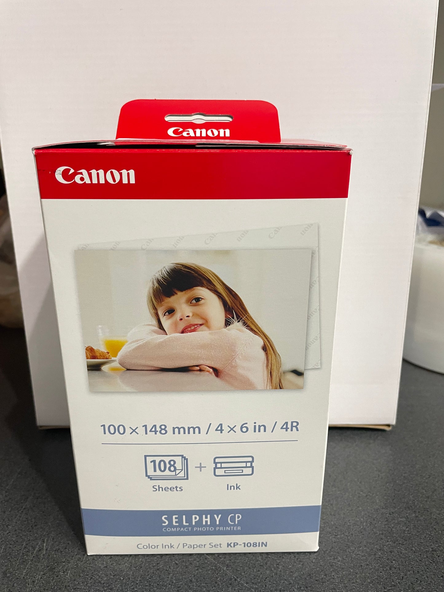 Canon Selphy CP- 108 Ink & 100x148 mm 4”x6” / 4R Paper Pack -108 sheets