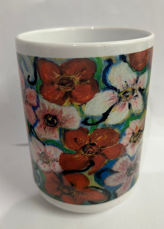 12 oz Mug: "Desert Roses" Design by Beth Walters