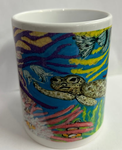 12 oz Mug: "Keep On Swimming" Design by Beth Walters