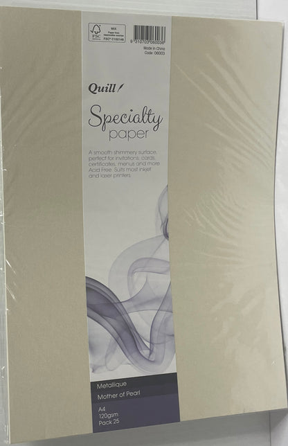 Paper 120 gsm Quill A4 25 sheets - Metalique "Mother of Pearl"