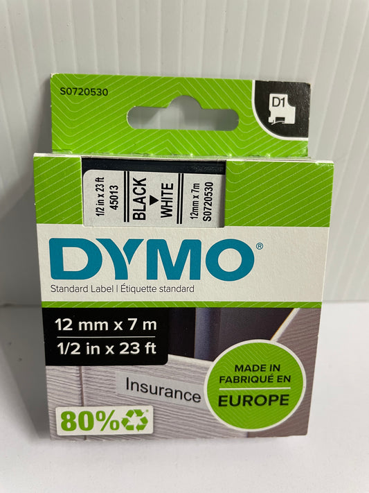 DYMO D1 Label Tape Black on White S0720530