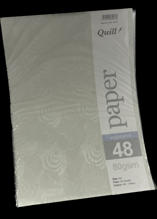 80 gsm Quill A4 "Iridina" sculptured paper- 25 sheets